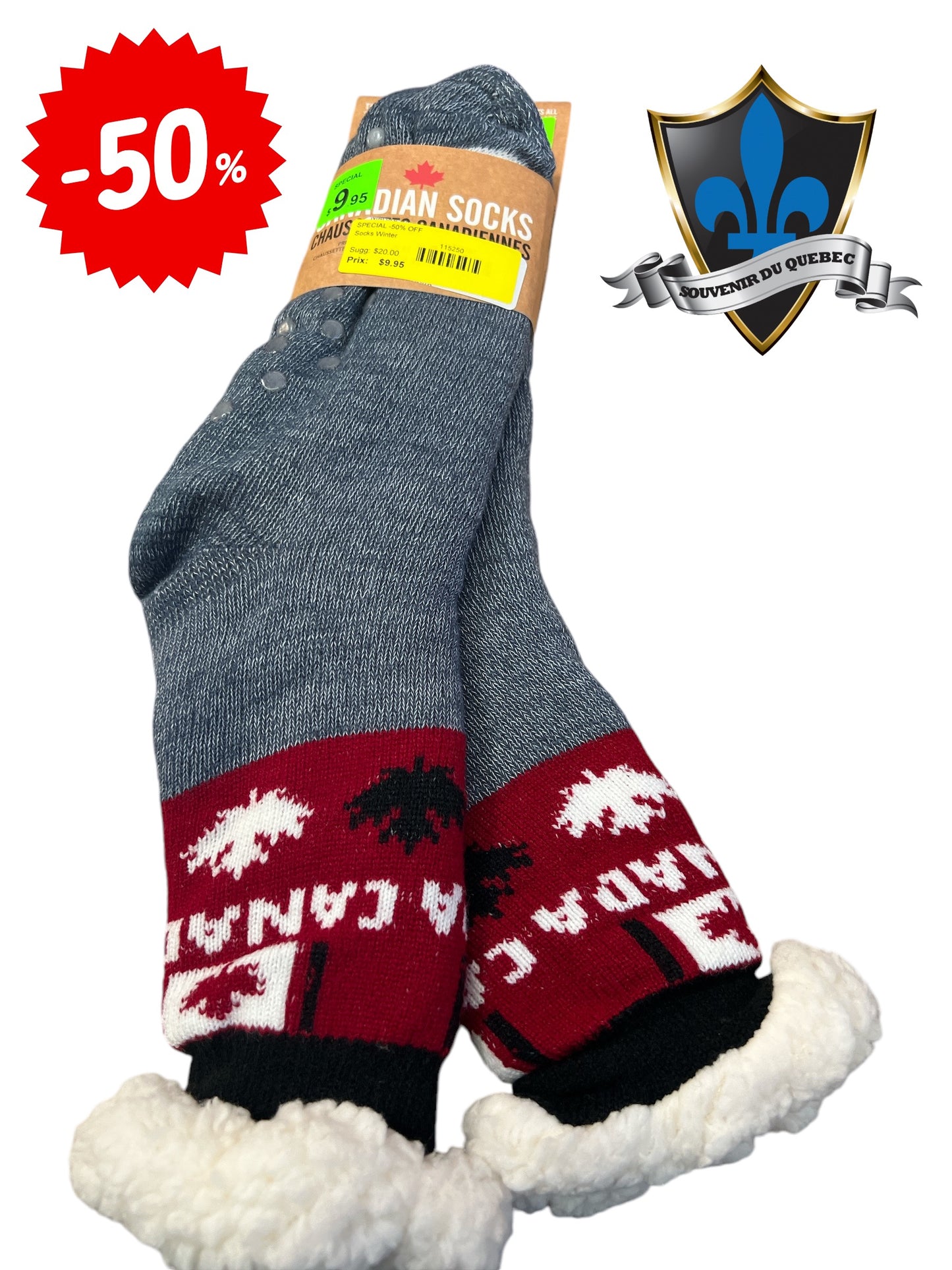 Canada plaid maple leaf Adult Socks.