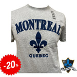 Montreal QUEBEC EMB WHITE FLEUR DE LIS ON ADULT TEE