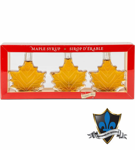 3 X 50 Ml Canadian Maple syrup Maple Leaf Shaped Bottle pack.