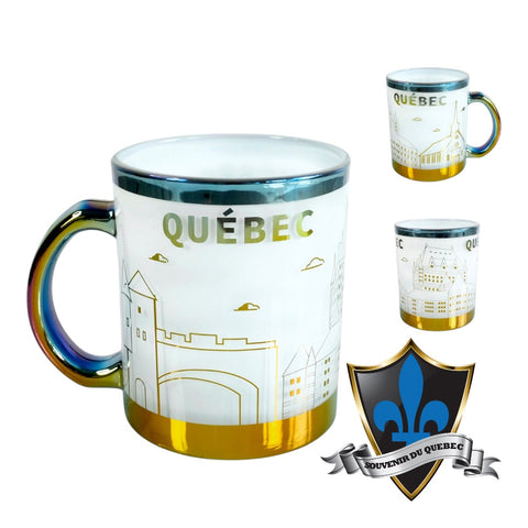 Quebec electroplated shinning Mug 11OZ.