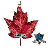 Red Gold maple leaf Christmas ornament Canada .