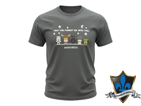 May the forest be with you kids grey tees.