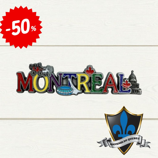 Montreal city colourfull metal magnet