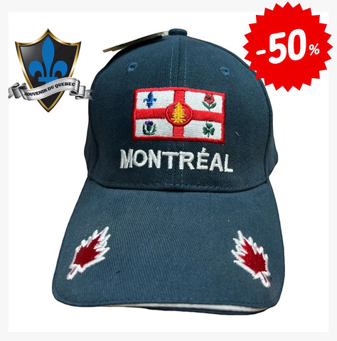 Casquette de baseball de Montréal avec drapeau de Montréal.