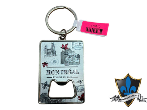 Montreal scene silver key chain bottle opener.