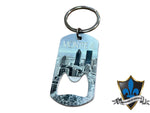 Montreal scene silver key chain bottle opener