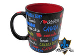 13 OZ CERAMIC CANADA MUGS WITH GLITTER THEMED DESIGN COFFEE MUG.
.