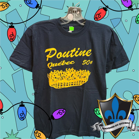 T-shirt Souvenir Montréal POUTINE adulte .