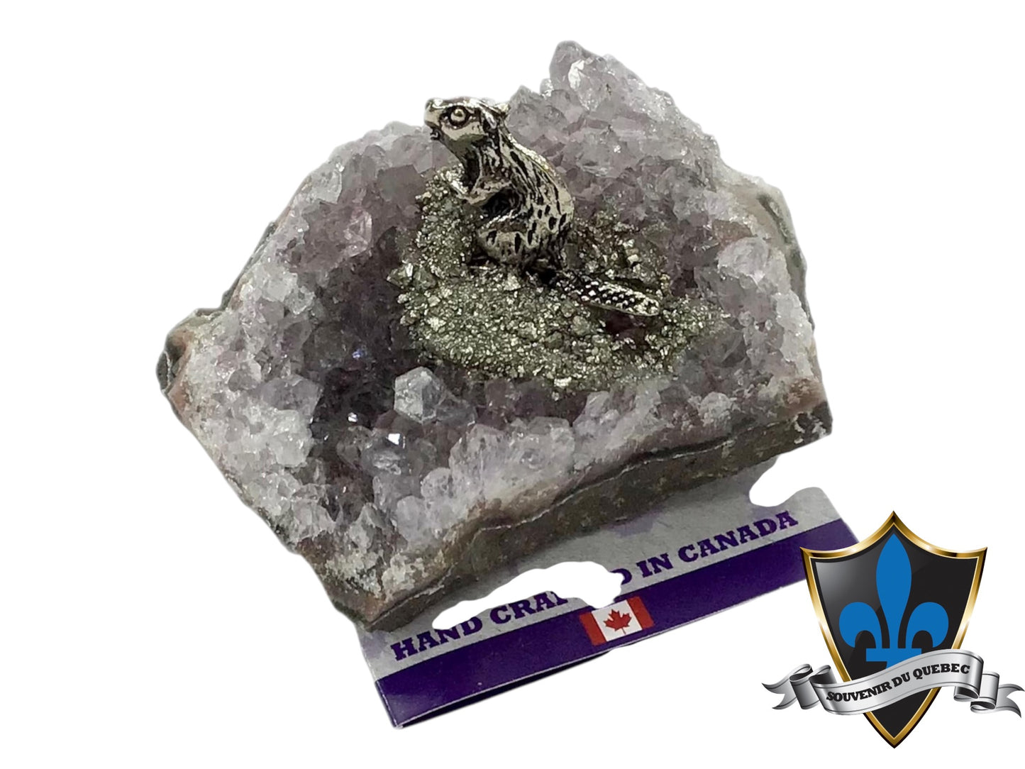 Beaver AMETHYST FIGURINE Good Luck.