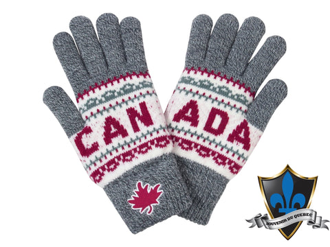 CANADA MAPLE LEAF Grey Mittens