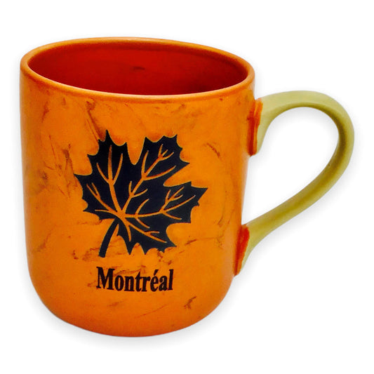 Tasse canadienne de 18 oz à motif de marbre Maple Leaf de Montréal.