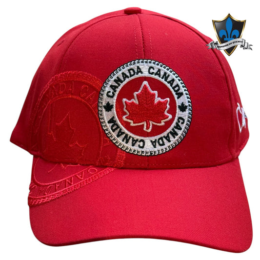 Écusson de la casquette du Canada brodé d'une feuille.