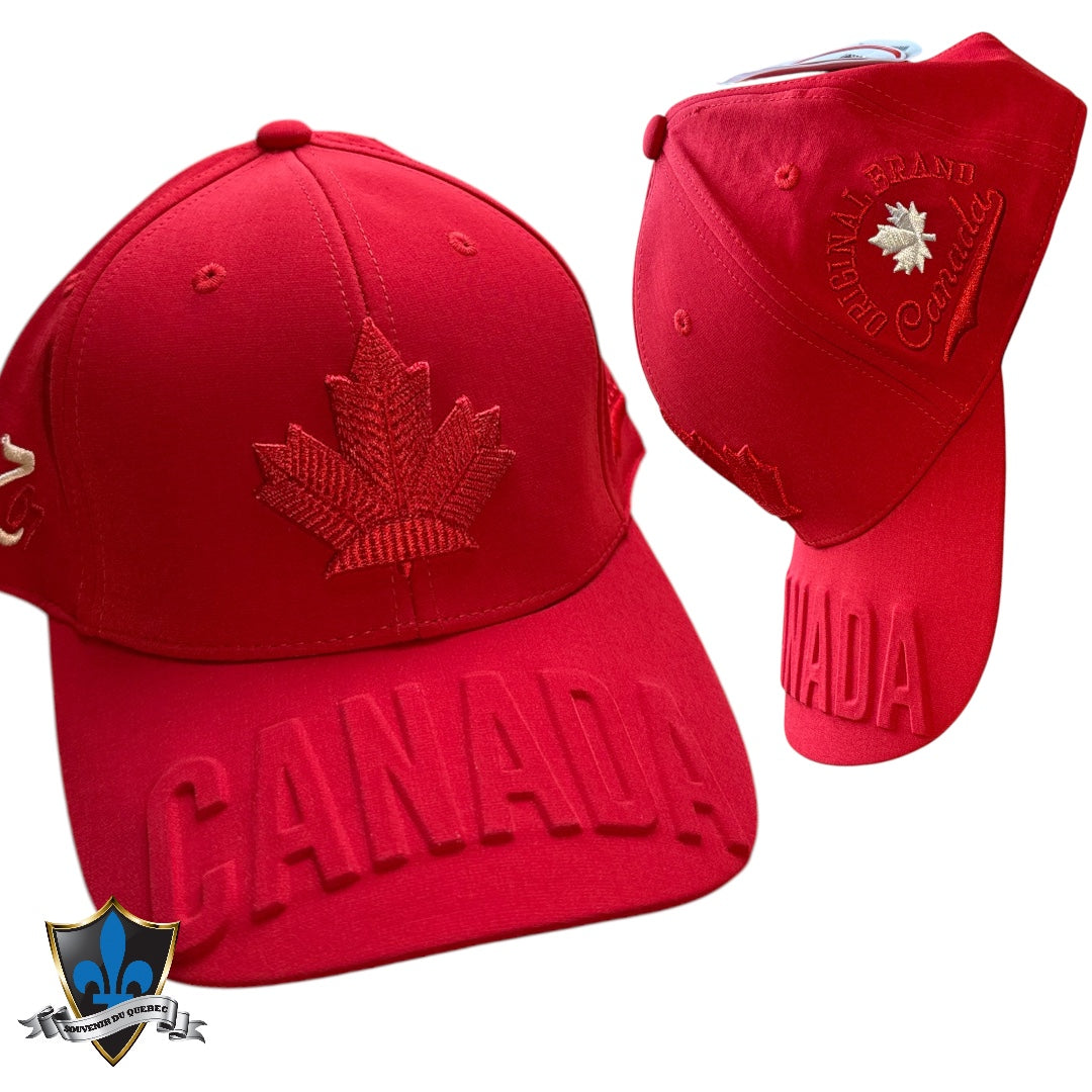 Canada patch cap embroidered leaf.