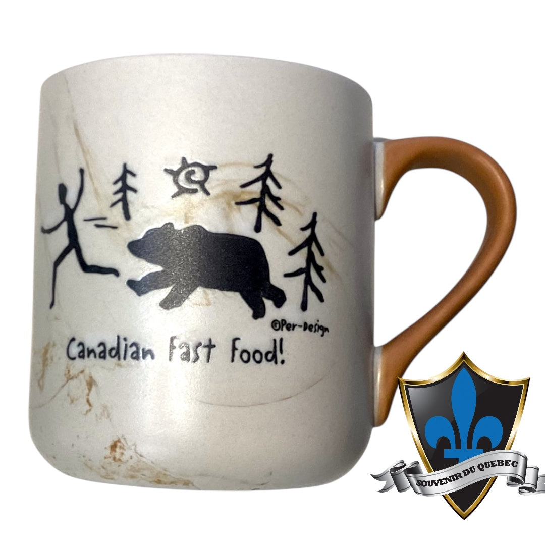 Canada fast food Marble look  18oz Canadian Mug.