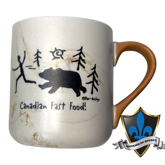 Canada fast food Marble look  18oz Canadian Mug.