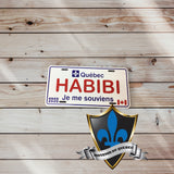 Plaque d'immatriculation Montréal Québec HABIBI 30cm x 15cm.