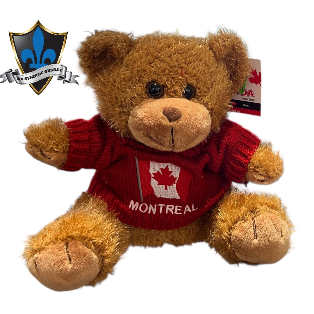 Bear With Montreal Canada Flag Sweater.