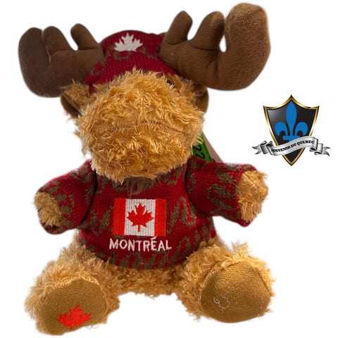 Moose With Montreal Canada flag plaid Sweater.