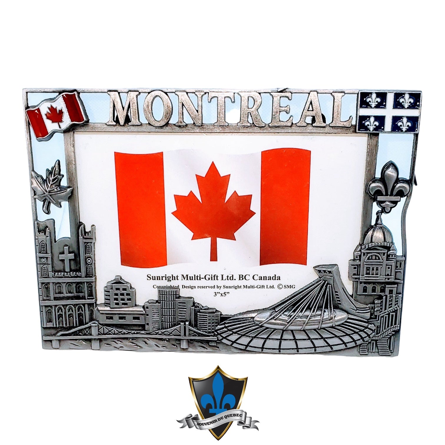 Montreal Photo Frame in pewter 3 X 5 inches. – Souvenir Du Quebec