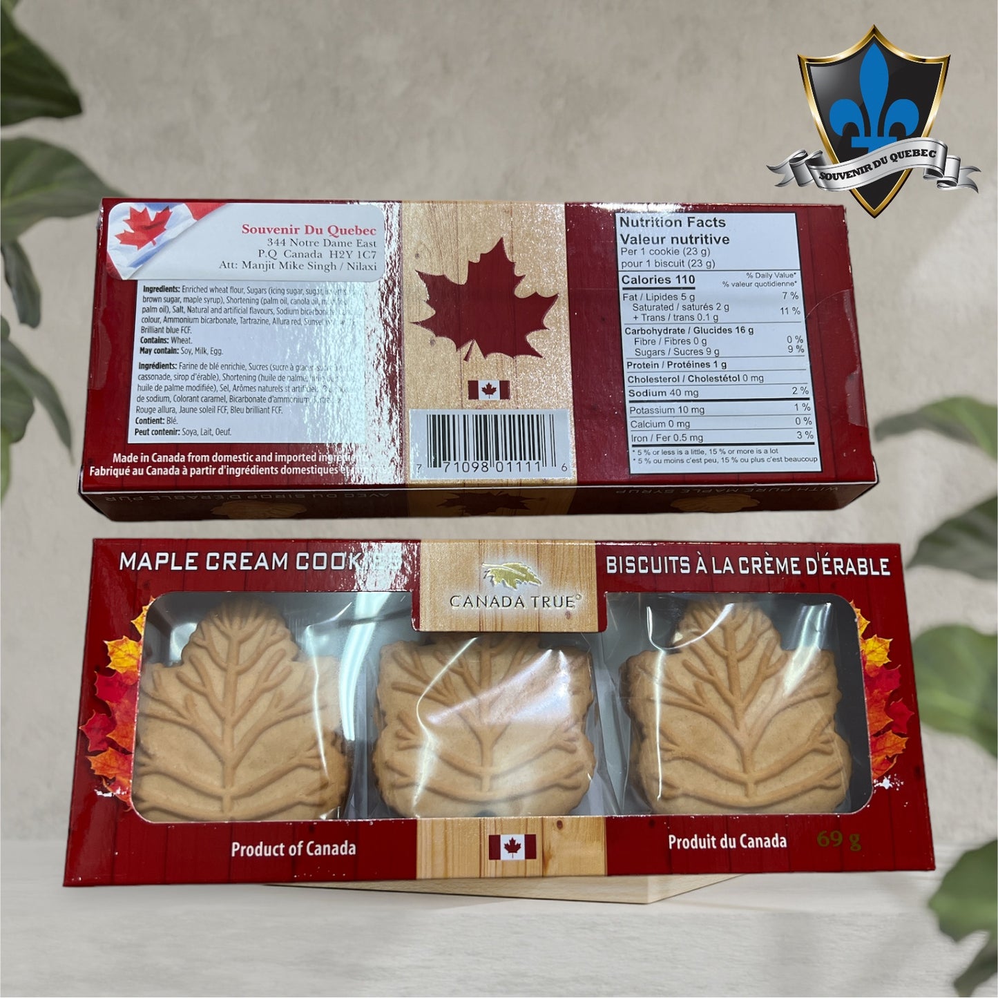 Biscuits canadiens au sirop d'érable 69G.