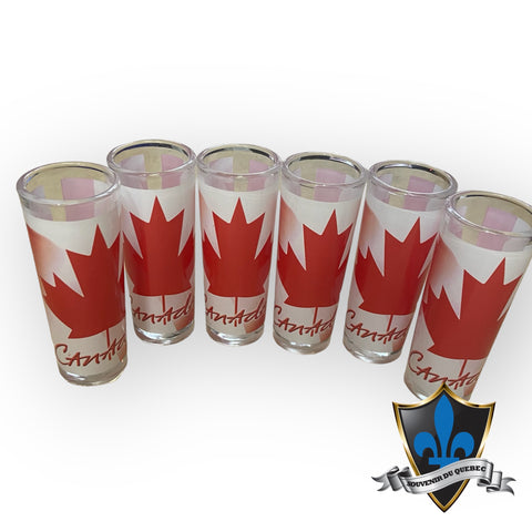 6 Canada maple leaf long Shot glass