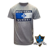 Adult Souvenir T shirt  Montreal Quebec flag