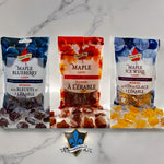 Érable canadien pur, bleuets, vin de glace, bonbons à l'érable 90 g.