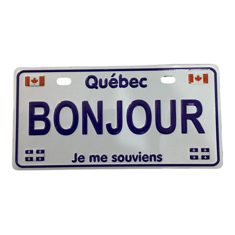 Aimant pour plaque d'immatriculation Montréal Québec Bonjour.