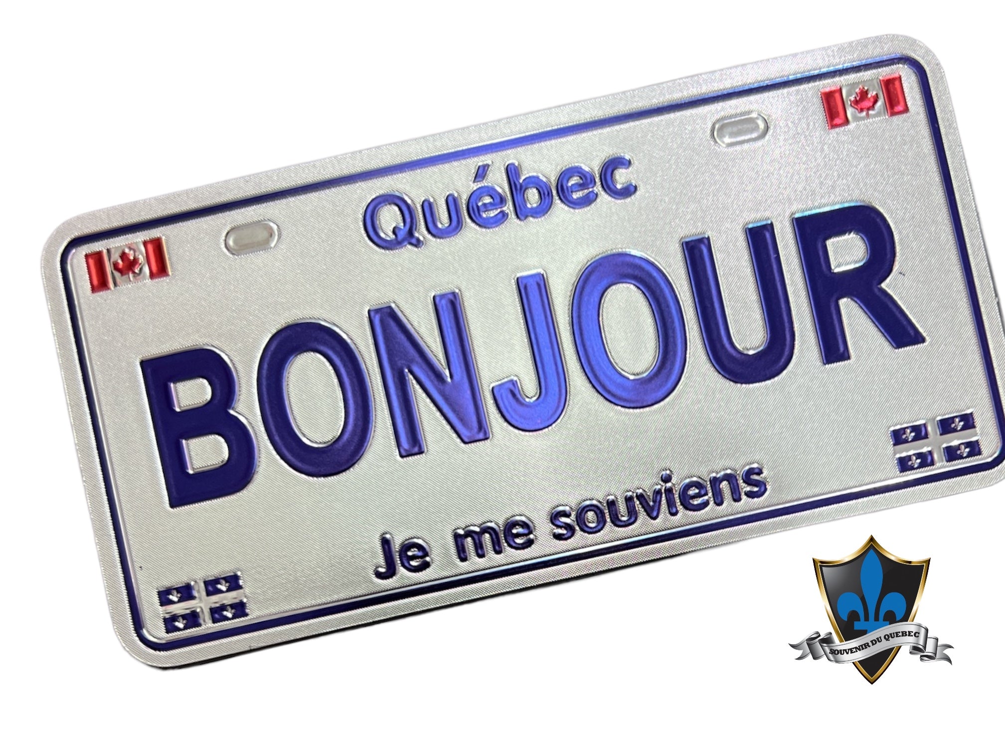 Bonjour silver shinning Magnet – Souvenir Du Quebec