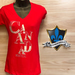 Tee-shirt moulant pour femme avec clous Canada et Montréal