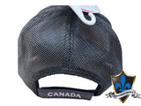 Casquette en maille suède bleue avec motif d'élan du Canada.