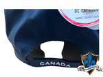 Casquette bleu marine avec écusson Canada et feuille.