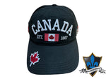 Casquette Canada noire feuille brodée.