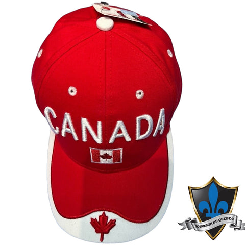 Casquette de baseball rouge à motif de feuille d'érable du Canada