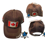 Casquette brodée avec patch drapeau du Canada.