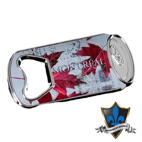 Montreal maple leaf bottle opener magnet .