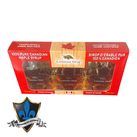 3 X  40 ml Canadian Maple syrup Maple Leaf Shaped Bottles