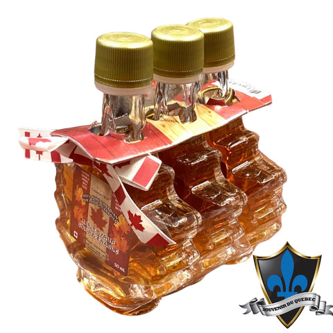 3 X  50 Ml Canadian Maple syrup Maple Leaf Shaped Bottles