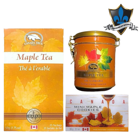 3 pack 100% Pure Canadian Maple Tea,Cookies.