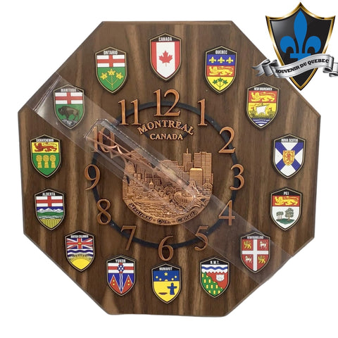 Horloge murale souvenir de la ville de Montréal 12 x 12 pouces