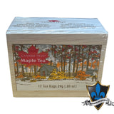 Wooden Box With  12 Maple Tea Bags