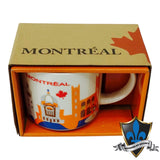 Mug expresso Montréal Canada scène colorée.