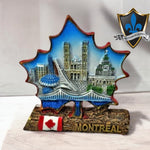 Montreal Maple Leaf with Wood Log Shaped Stand.