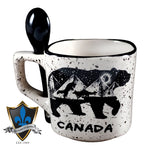 CANADA BEAR MUG w/SPOON 8oz