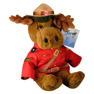 Canadian Brown Moose 11' RCMP  plush.