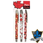 Canadian 3 Pen Sets. - Souvenir Du Quebec, Maple Syrup, Souvenirs, Montreal