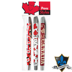Canadian 3 Pen Sets. - Souvenir Du Quebec, Maple Syrup, Souvenirs, Montreal