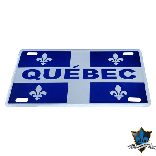 Plaque d'immatriculation drapeau du Québec 30cm x 15cm.