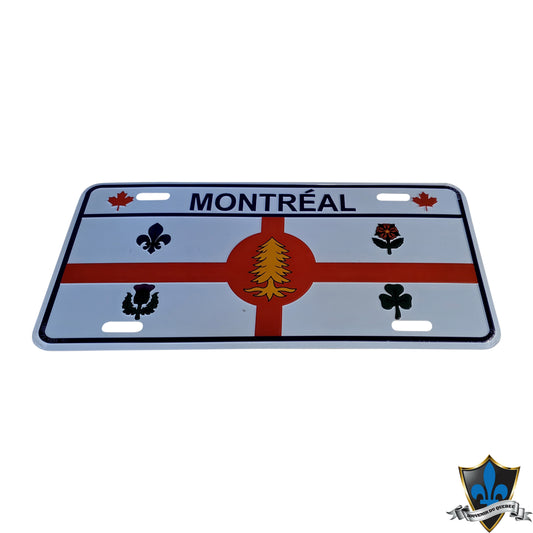 Plaque d'immatriculation drapeau de Montréal 30cm x 15cm.