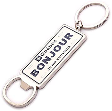 Bonjour heavy weight metal Keychain - Souvenir Du Quebec, Maple Syrup, Souvenirs, Montreal